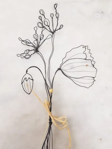 bouquet de fleur en fil metal