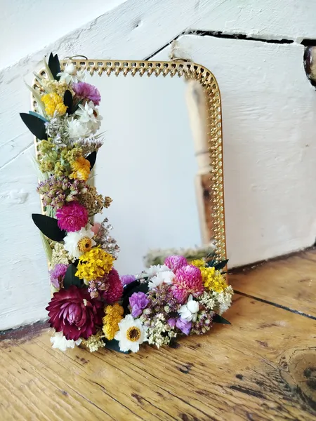 atelier miroir fleuri rectangle