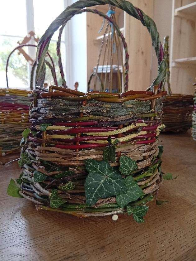 panier saule,lierre,ronce,clematite